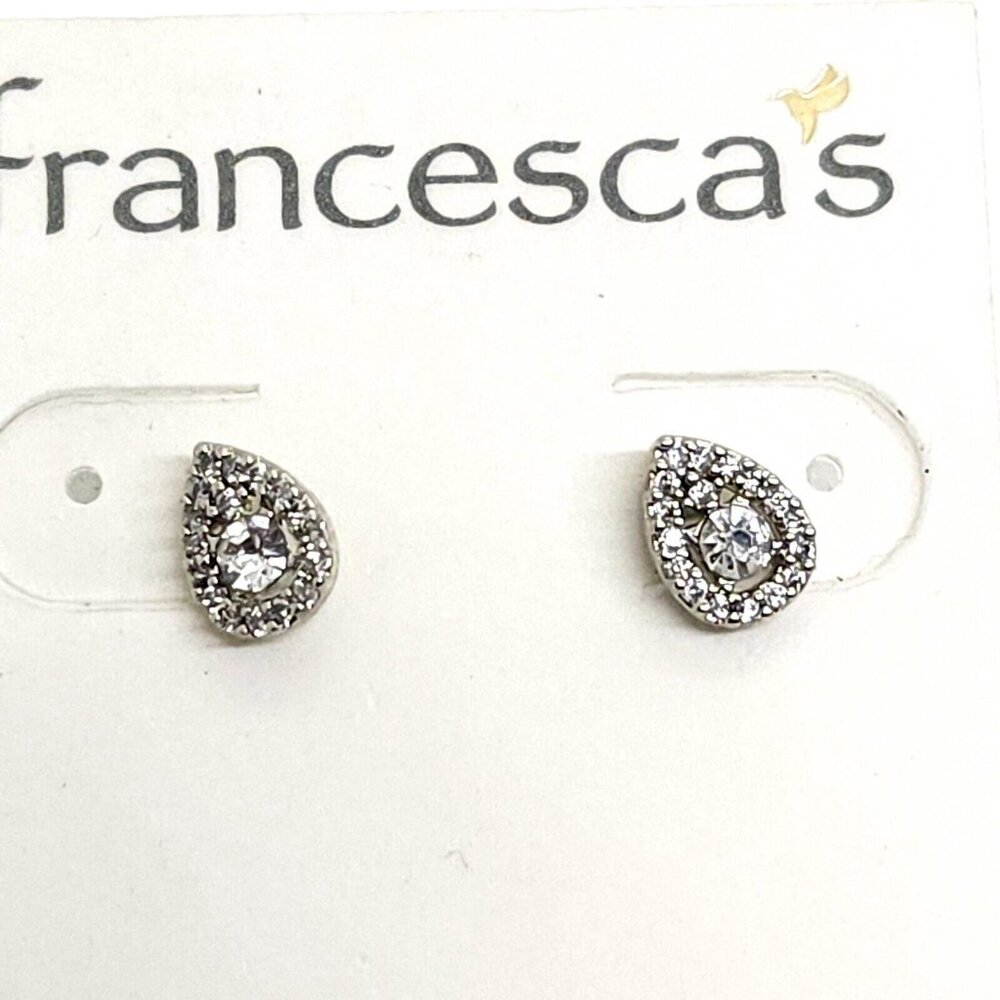 Nwt Francesca's Cubic Zirconia Pavè‎ Drop Earrings